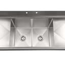 84 in. 18-Gauge 2-Compartment Commercial Sink with Backsplash and 24 in. Dual Drainboards, Bowl dimensions 18"x24"x14" in Stainless-Steel view 7