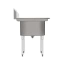 84 in. 18-Gauge 2-Compartment Commercial Sink with Backsplash and 24 in. Dual Drainboards, Bowl dimensions 18"x24"x14" in Stainless-Steel view 9