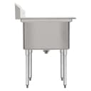63 in. 18-Gauge 2-Compartment Commercial Sink with Backsplash and 24 in. Right Drainboard, Bowl dimensions 18"x24"x14" in Stainless-Steel view 8