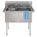 42 in. 18-Gauge 2-Compartment Commercial Sink with Backsplash, Bowl dimensions 18"x24"x14" in Stainless-Steel view 1