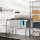 42 in. 18-Gauge 2-Compartment Commercial Sink with Backsplash, Bowl dimensions 18"x24"x14" in Stainless-Steel view 5