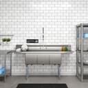 75 in Three Compartment Commercial Sink, Bowl Size 15x15x14, 16 Gauge Stainless-Steel with 2 Drainboards view 6