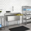 63 in. Three Compartment Commercial Sink, Bowl Size 15x15x14, 18-Gauge Stainless-Steel with Right Drainboard view 5