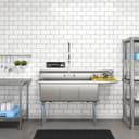 63 in. Three Compartment Commercial Sink, Bowl Size 15x15x14, 18-Gauge Stainless-Steel with Right Drainboard view 6