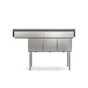 63 in. Three Compartment Commercial Sink, Bowl Size 15x15x14, Stainless-Steel 16 Gauge with Right Drainboard view 6