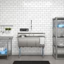 51 in. Three Compartment Commercial Sink, Bowl Size 15x15x14, 18 Gauge Stainless-Steel view 4
