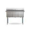 51 in. Three Compartment Commercial Sink, Bowl Size 15x15x14, 18 Gauge Stainless-Steel view 6