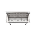 51 in. Three Compartment Commercial Sink, Bowl Size 15x15x14, 18 Gauge Stainless-Steel view 7