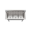 51 in. Three Compartment Commercial Sink, Bowl Size 15x15x14, 16 Gauge Stainless-Steel view 7