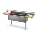 90 in. Three Compartment Commercial Sink Bowl Size 18x18x14 18-Gauge Stainless-Steel with 2 Drainboards view 1
