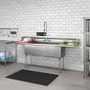 90 in. Three Compartment Commercial Sink Bowl Size 18x18x14 18-Gauge Stainless-Steel with 2 Drainboards view 5