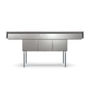 90 in. Three Compartment Commercial Sink Bowl Size 18x18x14 18-Gauge Stainless-Steel with 2 Drainboards view 8