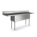 90 in. Three Compartment Commercial Sink Bowl Size 18x18x14 18-Gauge Stainless-Steel with 2 Drainboards view 9
