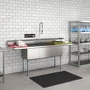 90 in. Three Compartment Commercial Sink Bowl Size 18x18x14 18-Gauge Stainless-Steel with 2 Drainboards view 10
