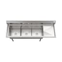 75 in. Three Compartment Commercial Sink Bowl Size 18x18x14 Stainless-Steel 18 Gauge with Right Drainboard view 6