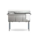 60 in. Three Compartment Commercial Sink Bowl Size 18x18x14 Stainless-Steel 18 Gauge view 2