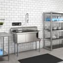 60 in. Three Compartment Commercial Sink Bowl Size 18x18x14 Stainless-Steel 18 Gauge view 10