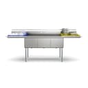 102 in. Three Compartment Commercial Sink Bowl Size 18x24x14 Stainless-Steel 18 Gauge with Two Drainboards view 2