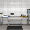 102 in. Three Compartment Commercial Sink Bowl Size 18x24x14 Stainless-Steel 18 Gauge with Two Drainboards view 4