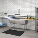 102 in. Three Compartment Commercial Sink Bowl Size 18x24x14 Stainless-Steel 18 Gauge with Two Drainboards view 9