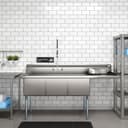 81 in. Three Compartment Commercial Sink Bowl Size 18x24x14 Stainless-Steel 18 Gauge with Right Drainboard view 7
