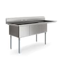 81 in. Three Compartment Commercial Sink Bowl Size 18x24x14 Stainless-Steel 18 Gauge with Right Drainboard view 8