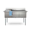 60 in. Three Compartment Commercial Sink, Bowl Size 18x24x14 in 18-Gauge Stainless-Steel view 2