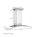48" CrownSound‚ Ducted Vent Wall Mount Range Hood with Built-in Bluetooth Speakers - 48 Inch view 15