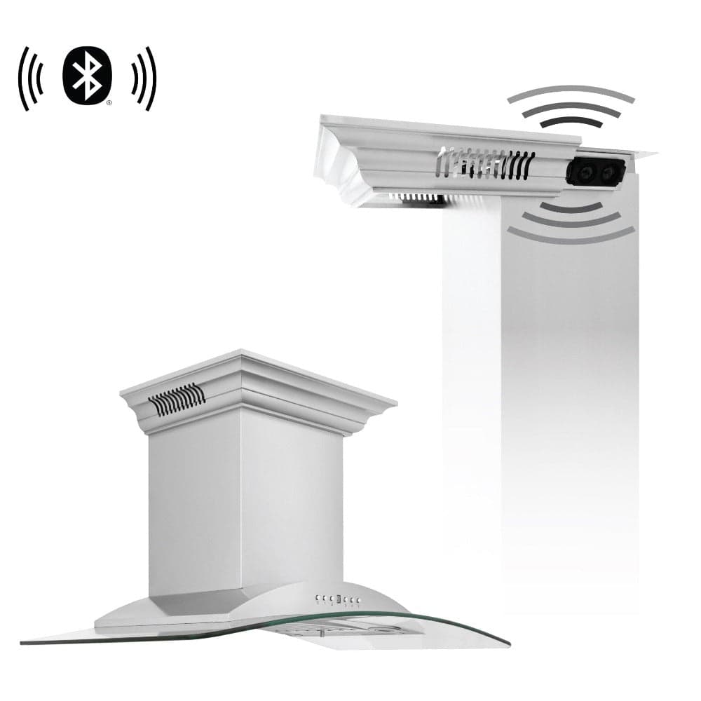 36" CrownSound‚ Ducted Vent Wall Mount Range Hood with Built-in Bluetooth Speakers - 36 Inch