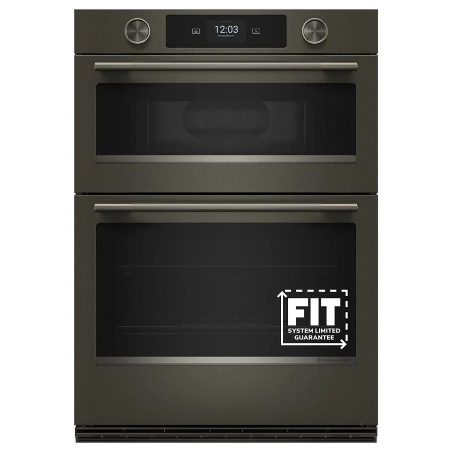 30-inch Smart Electric Combo Wall Oven With Intelligent Cooking Camera - Black Ore