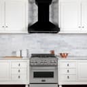 36 In. Wooden Convertible Vent Wall Mount Range Hood In Black view 2