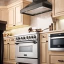 36 In. Wooden Convertible Vent Wall Mount Range Hood In Black view 9
