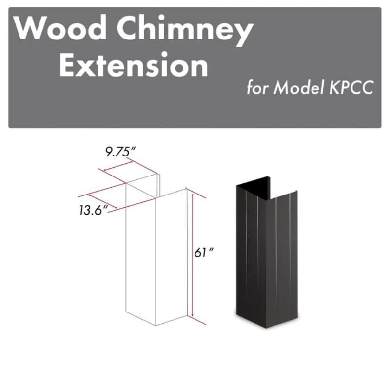 61" Wooden Chimney Extension for Ceilings up to 12 ft.