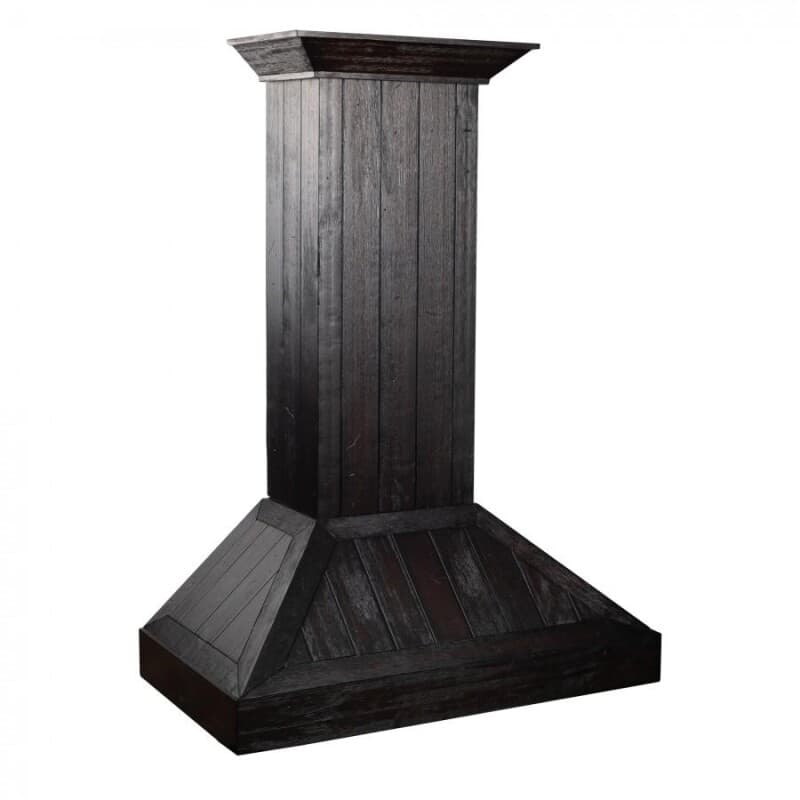 30 In. Wooden Convertible Vent Wall Mount Range Hood In Rustic Dark Finish