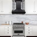 30 In. Wooden Convertible Vent Wall Mount Range Hood In Rustic Dark Finish view 2