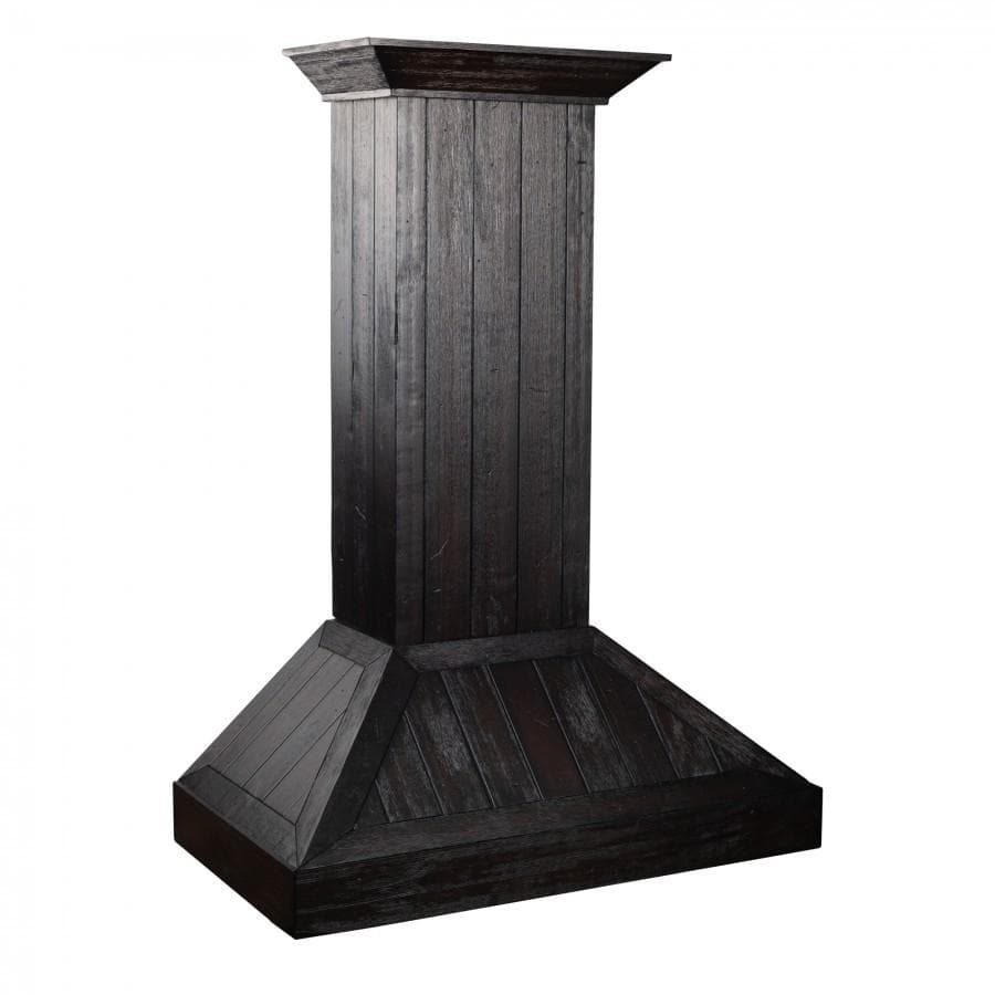 36 In. Wooden Convertible Vent Wall Mount Range Hood In Rustic Dark Finish