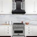 36 In. Wooden Convertible Vent Wall Mount Range Hood In Rustic Dark Finish view 2