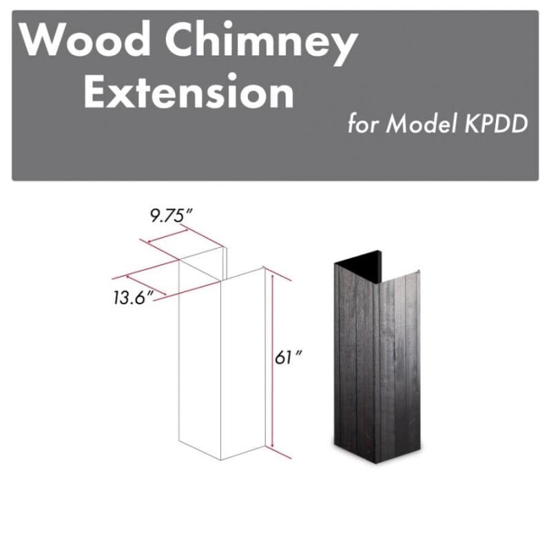 61" Wooden Chimney Extension for Ceilings up to 12 ft.