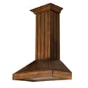 36 In. Wooden Wall Mount Range Hood In Rustic Light Finish view 5