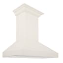 30" Ducted Vent Wooden Wall Mount Range Hood in Cottage White view 1