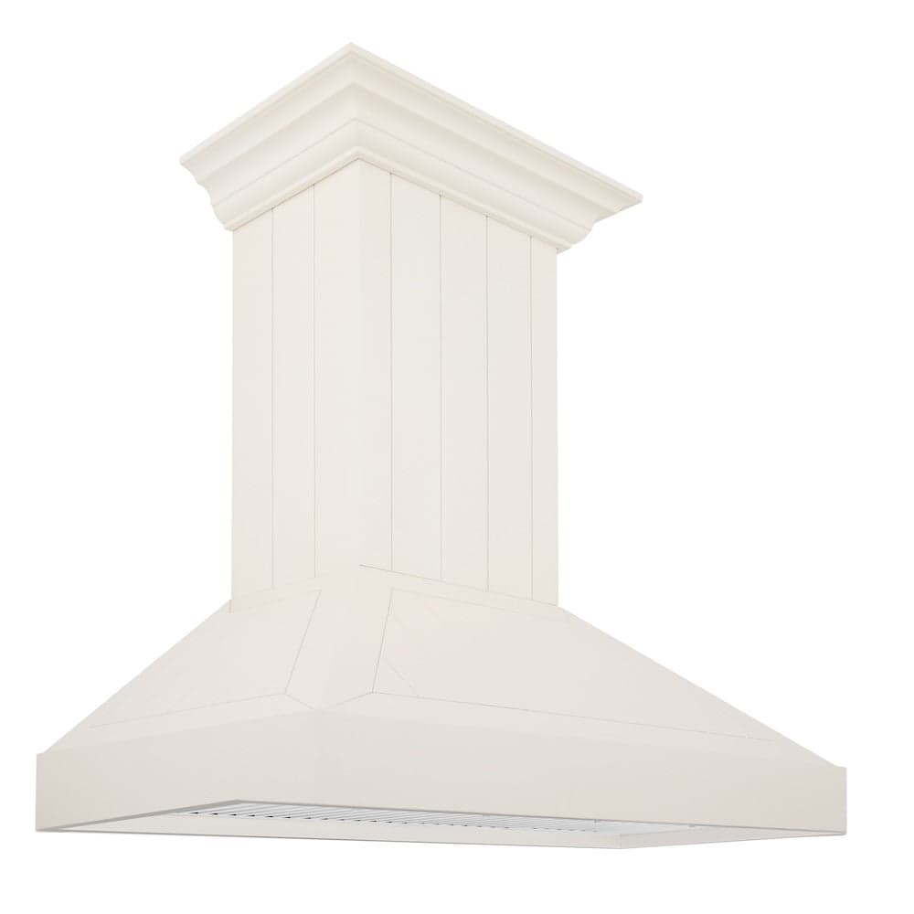 30" Ducted Vent Wooden Wall Mount Range Hood in Cottage White
