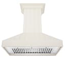 30" Ducted Vent Wooden Wall Mount Range Hood in Cottage White view 4