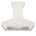 36"Ducted Vent Wooden Convertible Vent Wall Mount Range Hood in Cottage White view 3