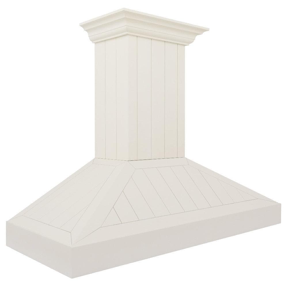 48"Ducted Vent Wooden Convertible Vent Wall Mount Range Hood in Cottage White