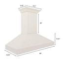 48"Ducted Vent Wooden Convertible Vent Wall Mount Range Hood in Cottage White view 9