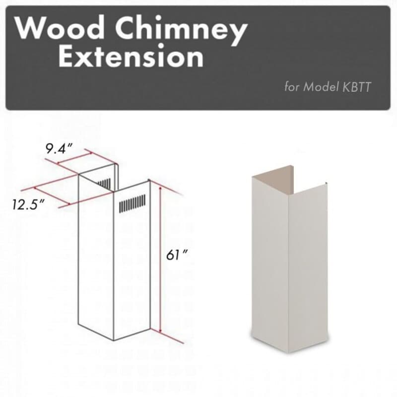 61" Wooden Chimney Extension for Ceilings up to 12 ft.