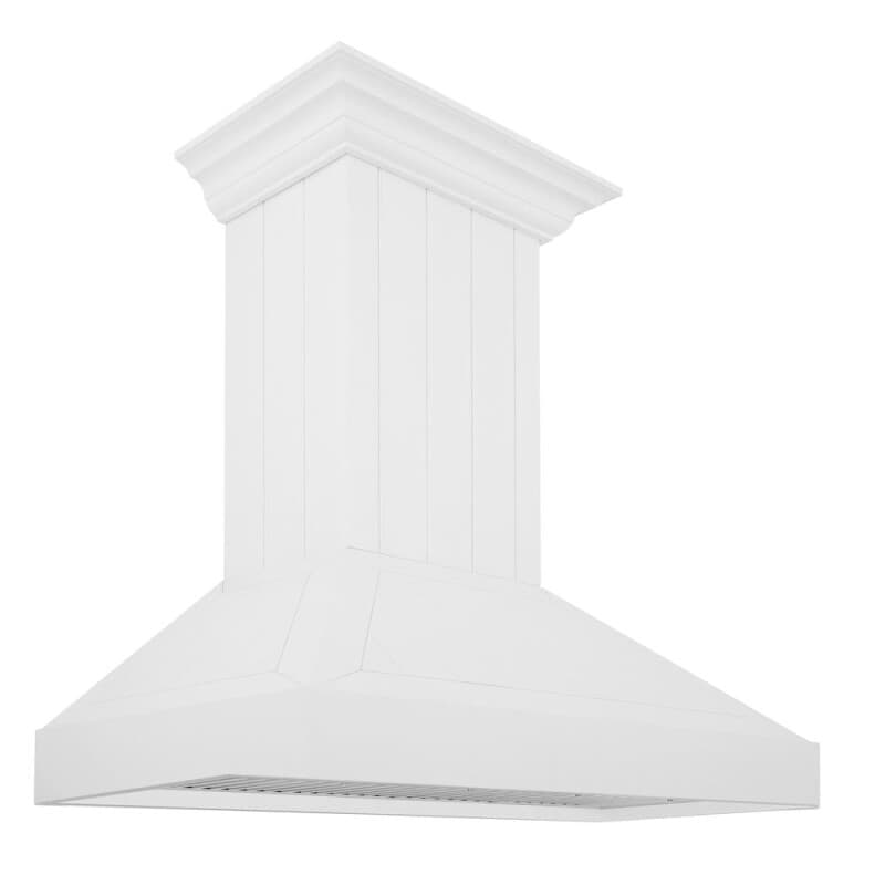 ZLINE 36 in. Wooden Wall Mount Range Hood in Shiplap Bright White Finish (KPWW-36)