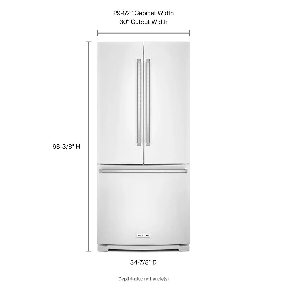 20 cu. Ft. 30-Inch Width Standard Depth French Door Refrigerator with Interior Dispense