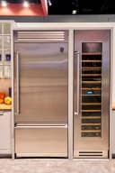 36" Bottom Mount Refrigerator, Top Compressor, Pro, Left Hinged view 4