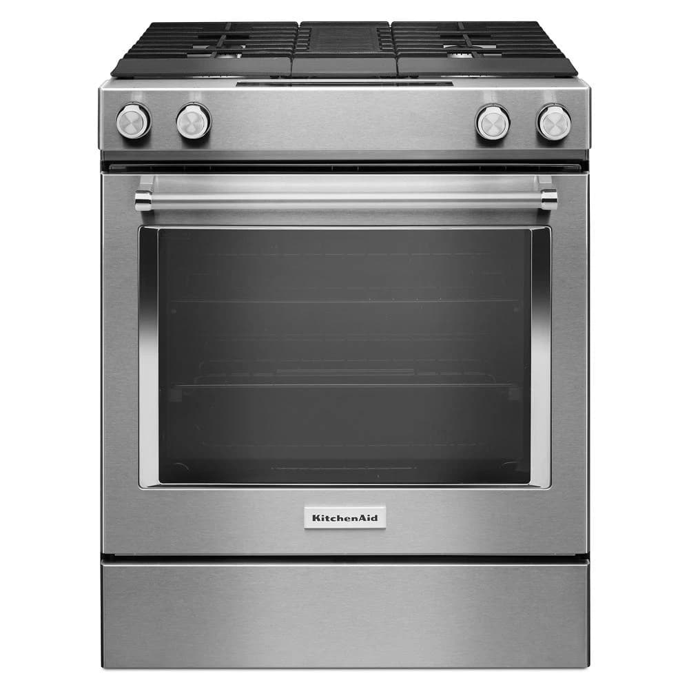 30-inch 4-burner Dual Fuel Downdraft Slide-in Range